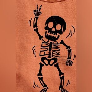 Unisex Orange Graphic Skeleton Tee FDT